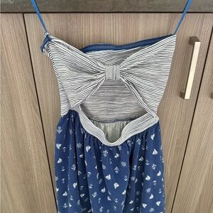 Ocean Drive Striped Navy and White Womens One Piece Dress